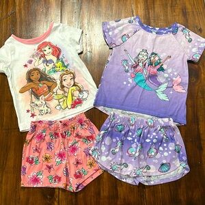 🤩Disney and Children’s Place Toddler Girls Pajamas Size 4T Bundle